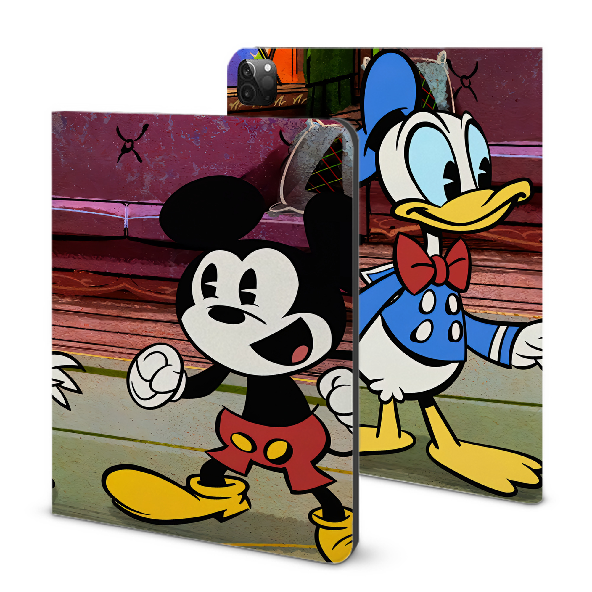 （画像用） ミッキーマウス Mickey Mouse IPadケース ペンホルダー付き ブックスタイルデザイン